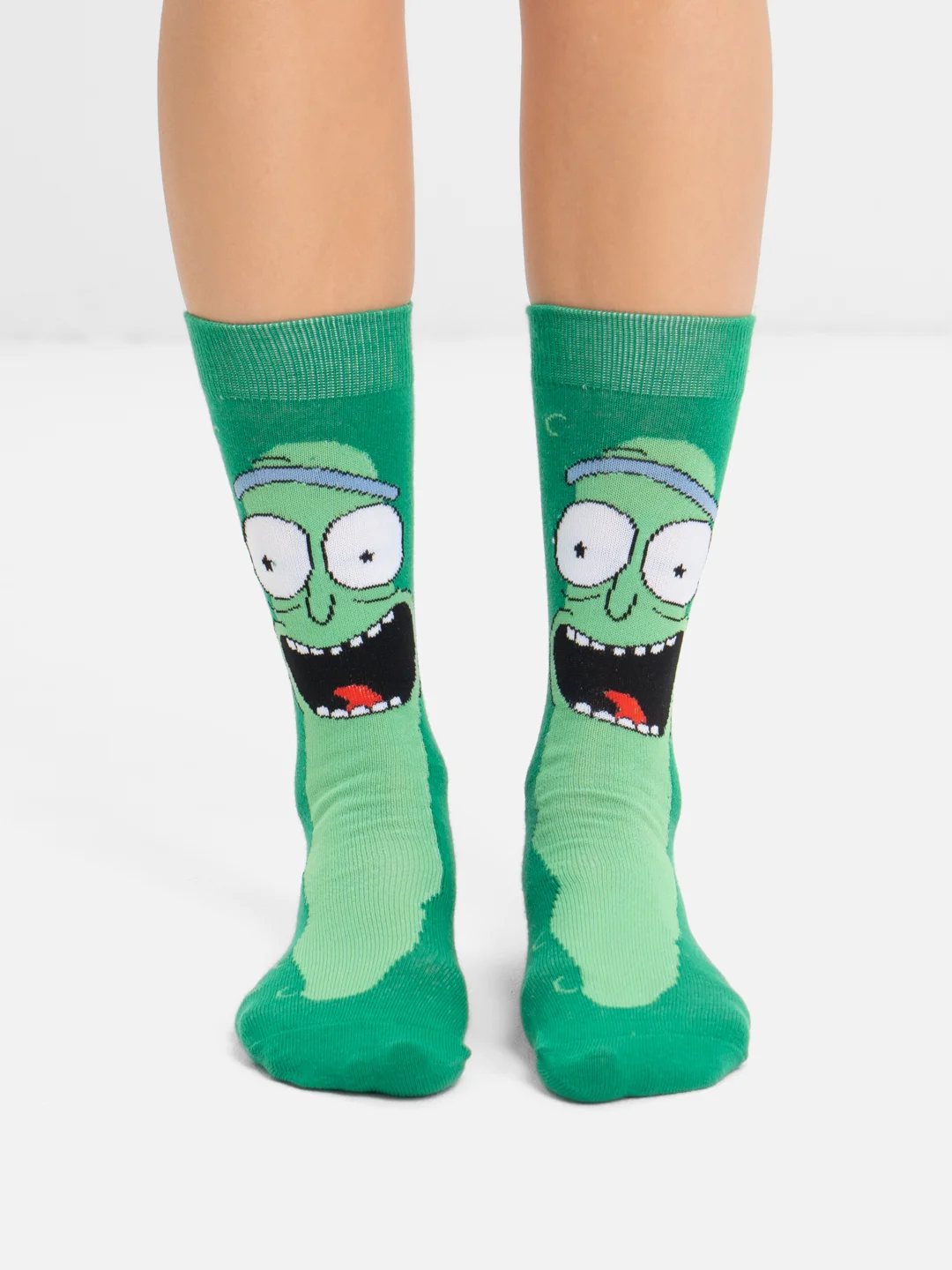 Зеленый носки высокие мужские унисекс с принтом мультфильм "Rick and Morty" носочки женские