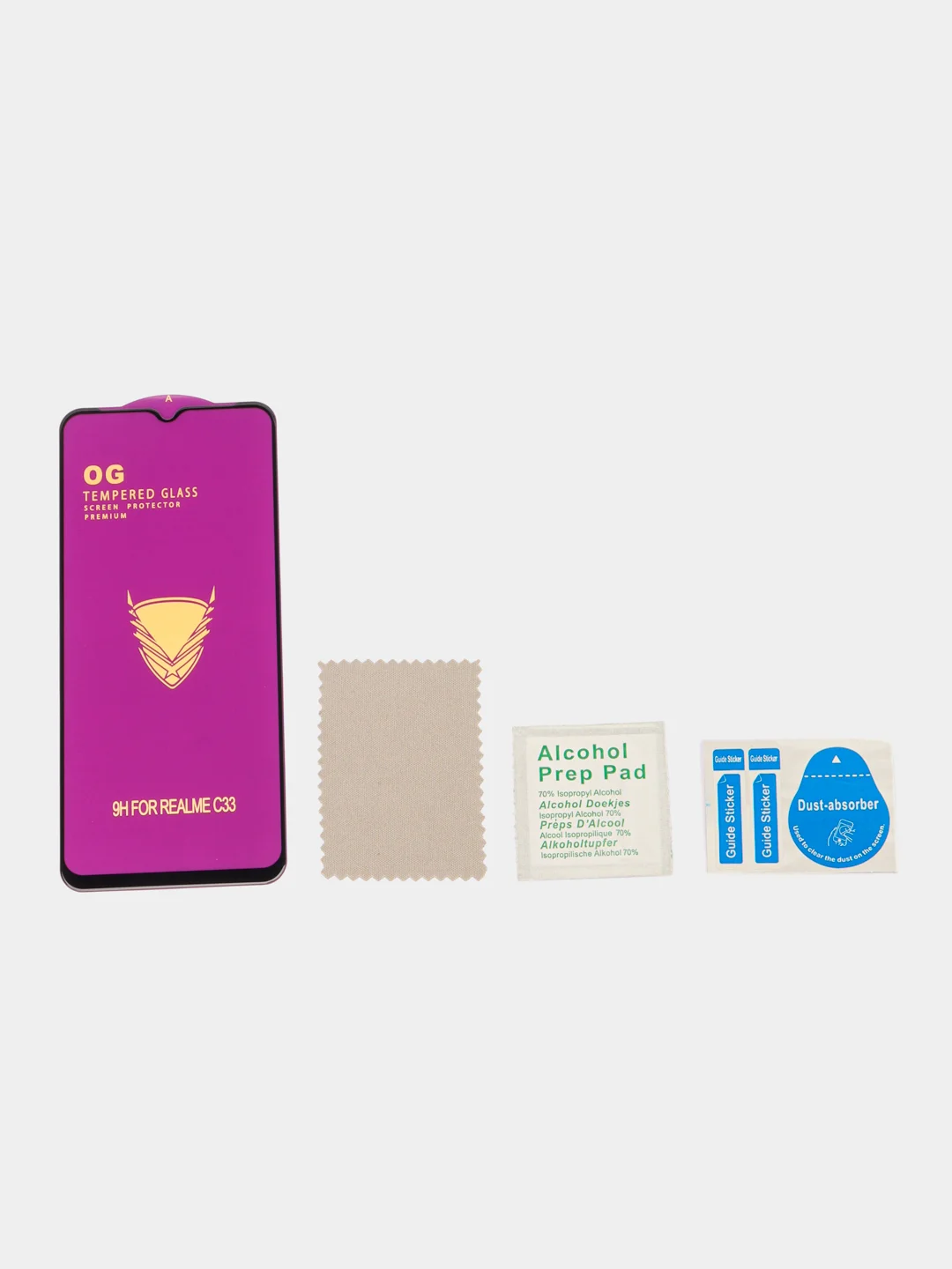 Защитное стекло OG Premium для Realme C33 с набором для наклейки