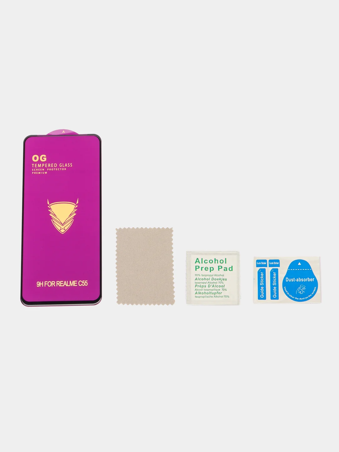 Защитное стекло OG Premium для Realme C55 с набором для наклейки