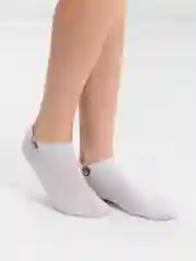Белый носки женские короткие с рисунком "Мишки", из хлопка
