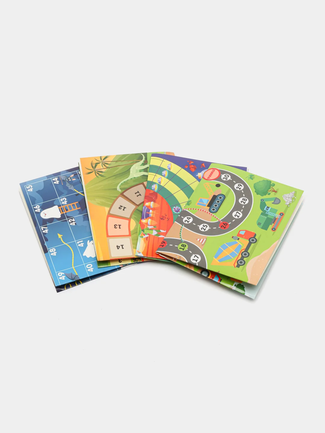 Настольная игра для мальчиков "Весёлые ходилки" 4 в 1 (раскраска)