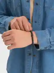 Бордовый браслет мужской / женский знак зодиака, из камня Агат