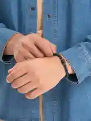 Вишнёвый браслет мужской / женский знак зодиака, из камня Агат