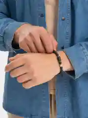 Багровый браслет мужской / женский знак зодиака, из камня Агат