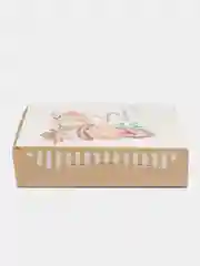 Кремовый коробка подарочная, складная, "23 февраля/ 8 марта",  14 см х 14 см х 3,5см