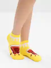 Горчичный носки укороченные, хлопковые, плотные