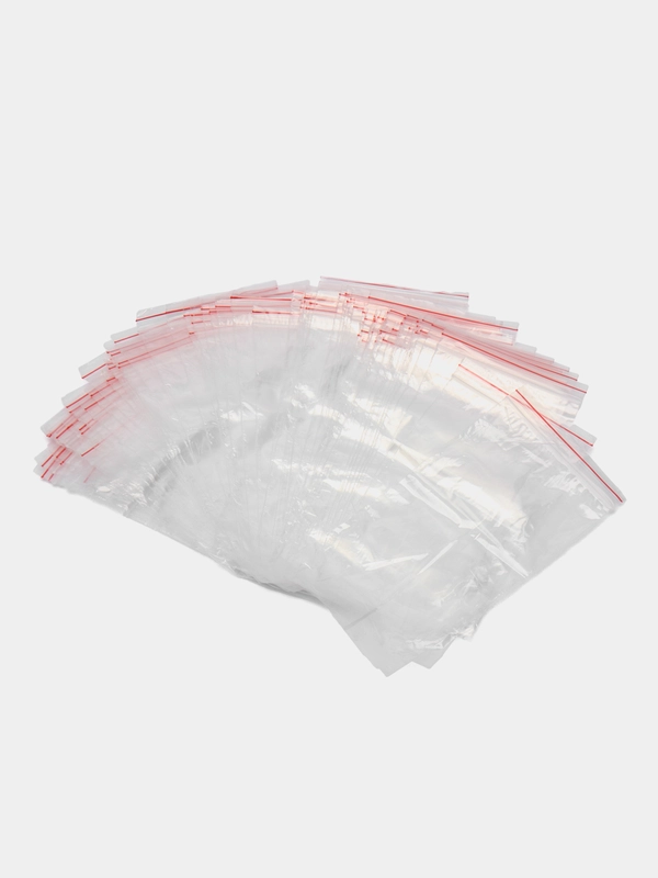 Зип-лок пакеты 10 х 18 см, 100 штук, гриппер, с замком зиплок (zip-lock)