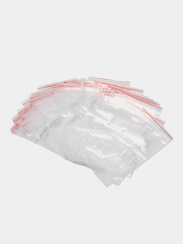 Зип-лок пакеты 8 х 12 см, 100 штук, гриппер, с замком зиплок (zip-lock)