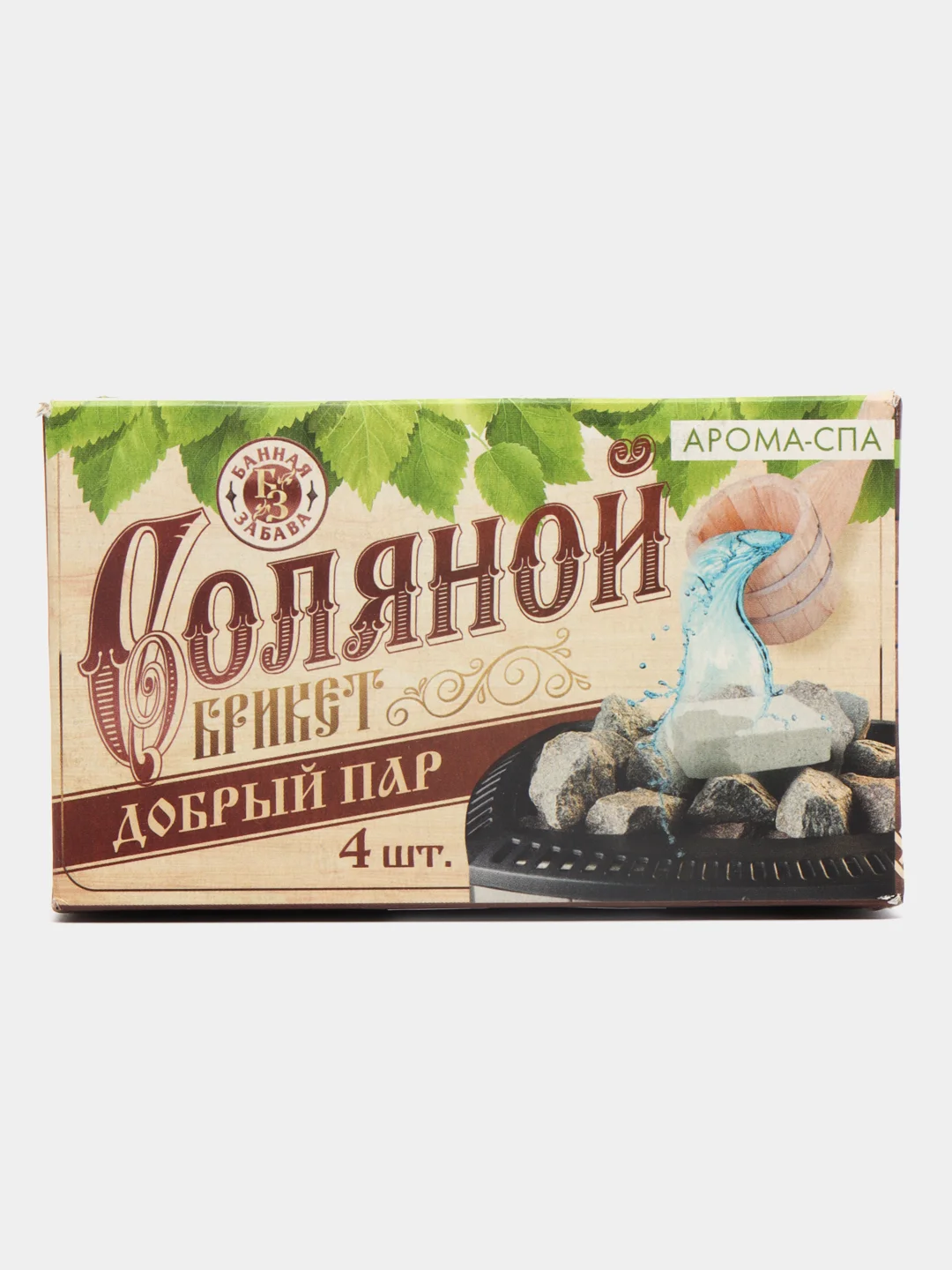 Соляной брикет для бани, с ароматом, 4 штуки