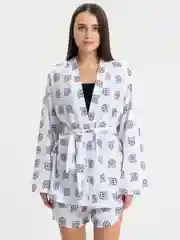 Белый женский пижамный летний костюм