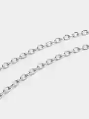 Серебряный цепочка для сумки с маленькими карабинами, 120 см