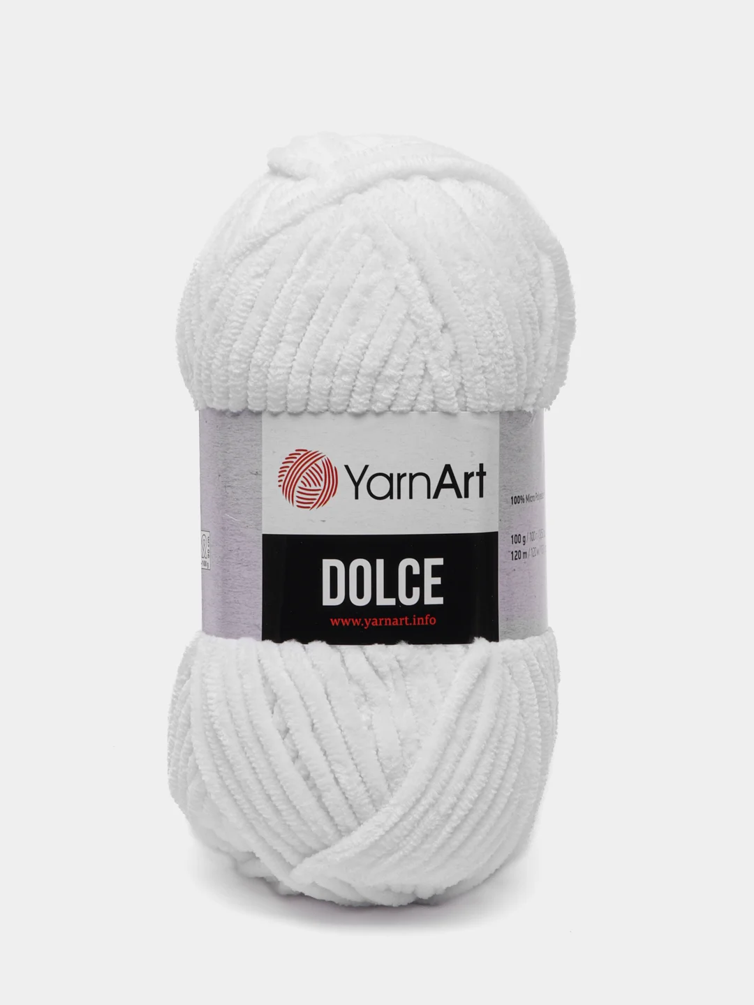 Белый пряжа плюшевая YarnArt Dolce (ЯрнАрт Долче)