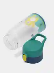 Зеленый бутылка для воды детская, с трубочкой, BPA Free, непроливайка, 500 мл, от 3 лет