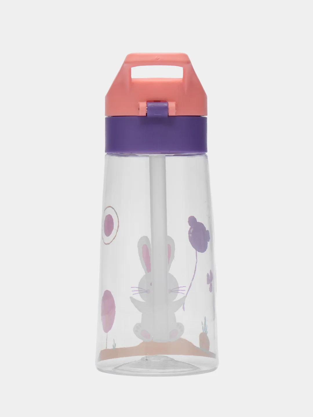 Кораллово-розовый бутылка для воды детская, с трубочкой, BPA Free, непроливайка, 500 мл, от 3 лет