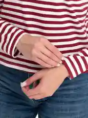 Вишнёвый лонгслив женский, в полоску, оверсайз