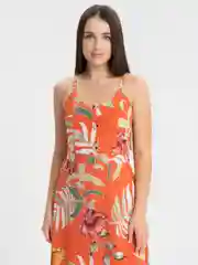 Коралловый сарафан женский, длинный