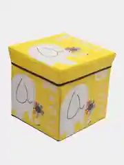 Лимонный складной пуф-ящик "Единорог", с крышкой, для хранения игрушек кофр