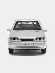 Серый металлик машина LADA-2114 12 см, Технопарк, металлическая, открываются передние двери и багажник