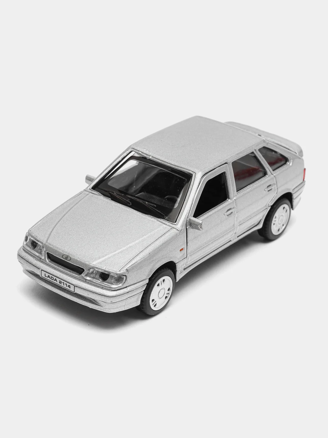 Серый металлик машина LADA-2114 12 см, Технопарк, металлическая, открываются передние двери и багажник