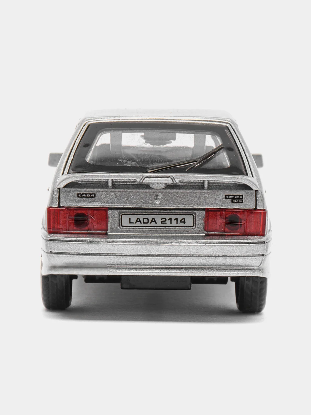 Серый металлик машина LADA-2114 12 см, Технопарк, металлическая, открываются передние двери и багажник