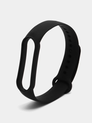 Силиконовый ремешок для Xiaomi Mi Band 5 / 6 / 7 Черный цвет