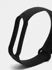 Силиконовый ремешок для Xiaomi Mi Band 5 / 6 / 7 Черный цвет