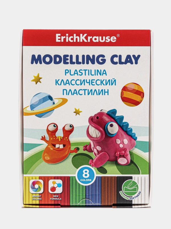 Пластилин, 8 цветов, Erichkrause Monsters