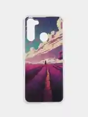 Фиолетовый чехол с рисунком на Tecno Spark 8C и Tecno Go 2022, Текно Спарк 8С и Текно Го 2022