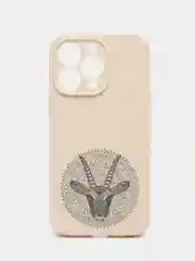 Бежевый чехол на iPhone 13 pro / 12 / 12 Pro с принтом