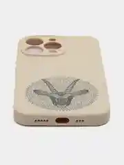 Бежевый чехол на iPhone 13 pro / 12 / 12 Pro с принтом