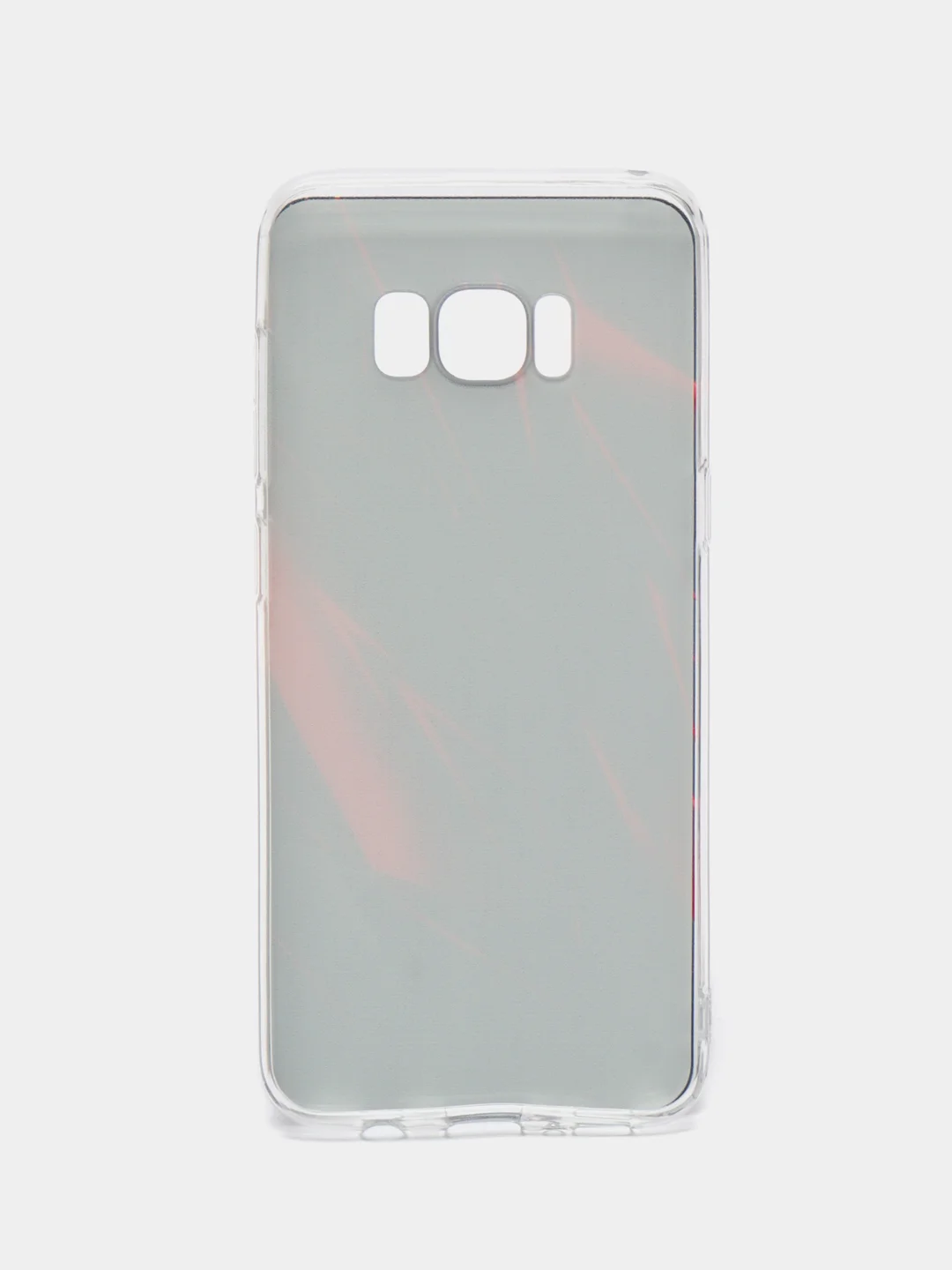 Красный силиконовый чехол на Samsung Galaxy S8 / Самсунг S8 прозрачный, с рисунком, защита камеры