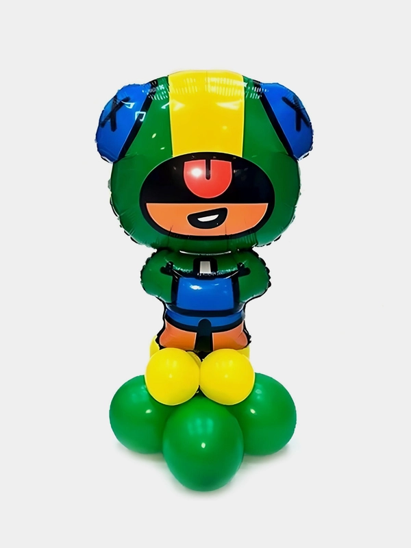 Воздушный шар "Леон" BRAWL STARS/Бравл Старс на полянке, набор для самостоятельной сборки