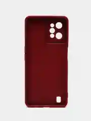 Бордовый чехол силиконовый Realme C 31 (Реалми С 31), матовый, с защитой камеры