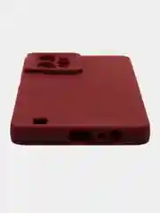 Бордовый чехол силиконовый Realme C 31 (Реалми С 31), матовый, с защитой камеры