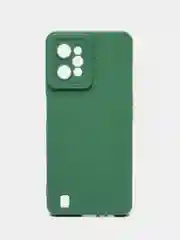 Зеленый чехол силиконовый Realme C 31 (Реалми С 31), матовый, с защитой камеры