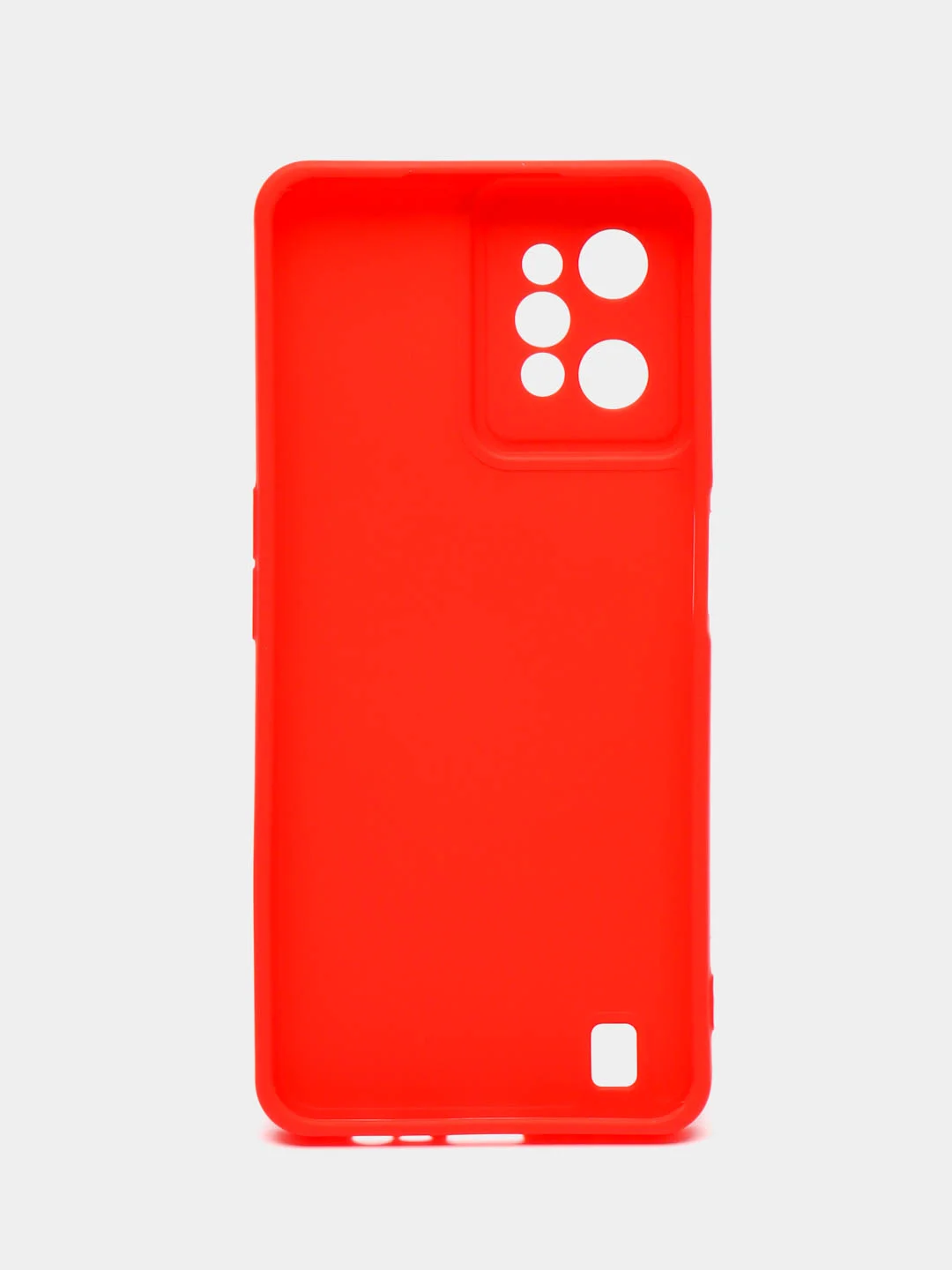 Красный чехол силиконовый Realme C 31 (Реалми С 31), матовый, с защитой камеры