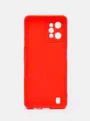 Красный чехол силиконовый Realme C 31 (Реалми С 31), матовый, с защитой камеры