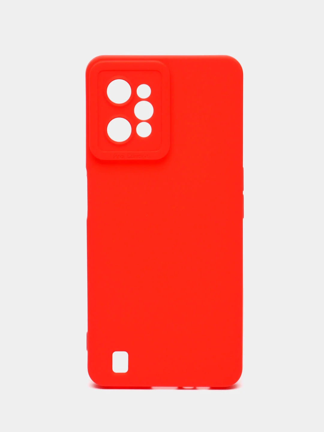 Красный чехол силиконовый Realme C 31 (Реалми С 31), матовый, с защитой камеры