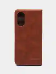 Коричневый чехол-книжка GQ для Oppo A17 / Oppo A17K (Оппо А 17) из высококачественной эко кожи
