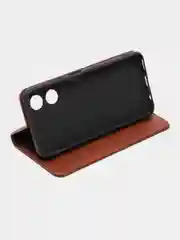Коричневый чехол-книжка GQ для Oppo A17 / Oppo A17K (Оппо А 17) из высококачественной эко кожи
