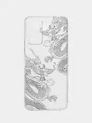 Пудровый силиконовый чехол на Infinix HOT 11S NFC / Инфиникс Хот 11S NFC прозрачный, с рисунком