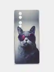 Синий меланж силиконовый чехол на Honor 70 / Хонор 70 прозрачный, с рисунком, защита камеры
