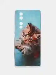 Светло-коричневый силиконовый чехол на Honor 70 / Хонор 70 прозрачный, с рисунком, защита камеры
