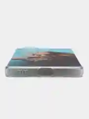 Светло-коричневый силиконовый чехол на Honor 70 / Хонор 70 прозрачный, с рисунком, защита камеры