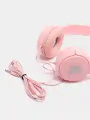 Розовый проводные наушники MZ-72 с микрофоном для смартфона, ноутбука и компьютера