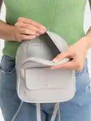 Серый рюкзак женский, из эко кожи, мини, рюкзак для девочки