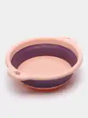 Розовый таз складной силиконовый хозяйственный для стирки, 2-4-7 л