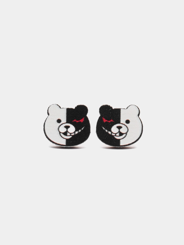 Серьги-пусеты по аниме Danganronpa (Данганронпа), деревянные