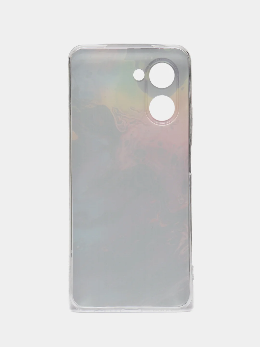 Пурпурный силиконовый чехол на Realme C33 / Реалми С33 прозрачный, с рисунком, защита камеры