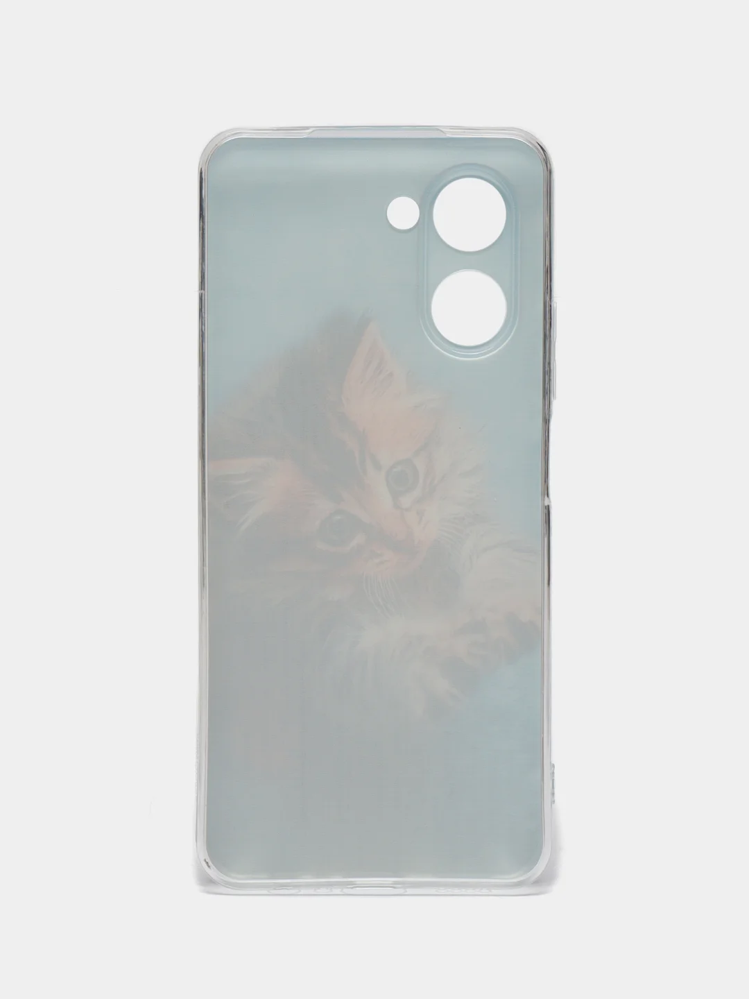 Светло-коричневый силиконовый чехол на Realme C33 / Реалми С33 прозрачный, с рисунком, защита камеры